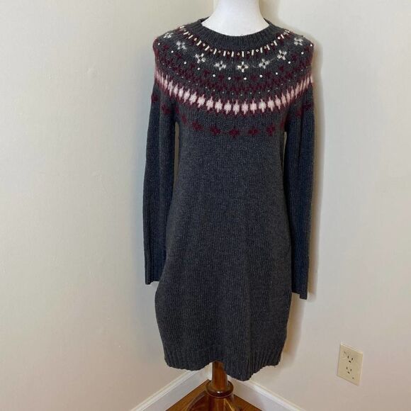 J Crew Jewel Embellished Fair Isle Sweater Dress S - Picture 1 of 6